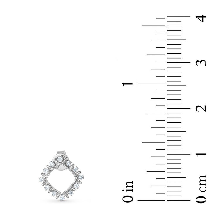 Aretes de Diamantes 0.25ctw, Oro Blanco 14K — Imagen 4 de 4