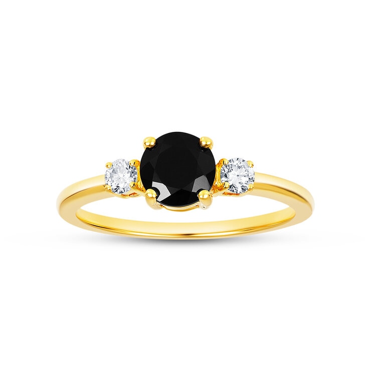 Anillo de Onix con Diamantes 0.15ctw, Oro Amarillo 14K