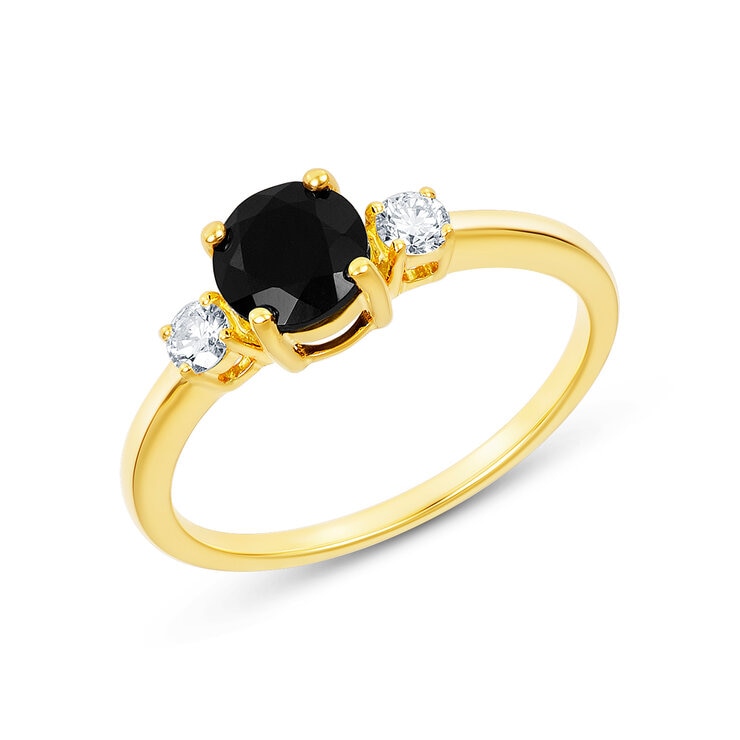Anillo de Onix con Diamantes 0.15ctw, Oro Amarillo 14K — Imagen 4 de 4