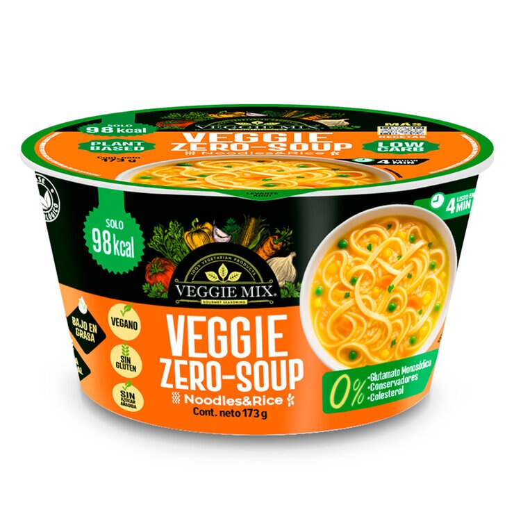 Veggie Zero Sopa Instantánea de Fideos y Arroz 6/85 g