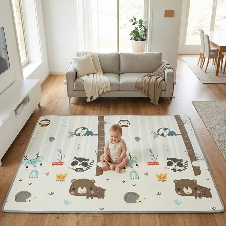 Fisher Price, Tapete de Juego Doble Vista Forest Wonder