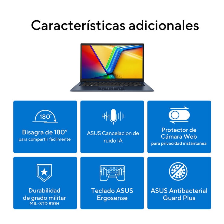 ASUS Vivobook 14 Laptop 14" Full HD Intel Core i5 16GB 512GB SSD — Imagen 4 de 4