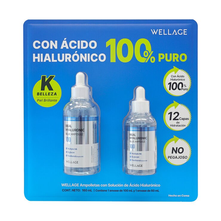Wellage Ampolleta Azul de Ácido Hialuronico 160ml