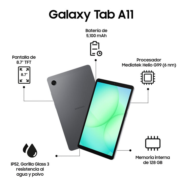 Samsung Galaxy Tab A11 64GB Gris — Imagen 3 de 4