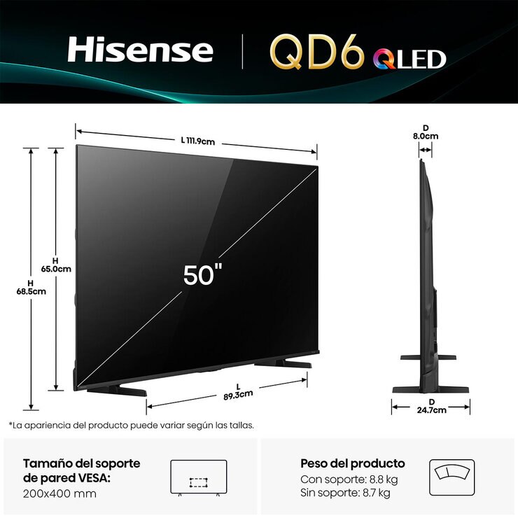 HISENSE 50 4K QLED — Imagen 4 de 4
