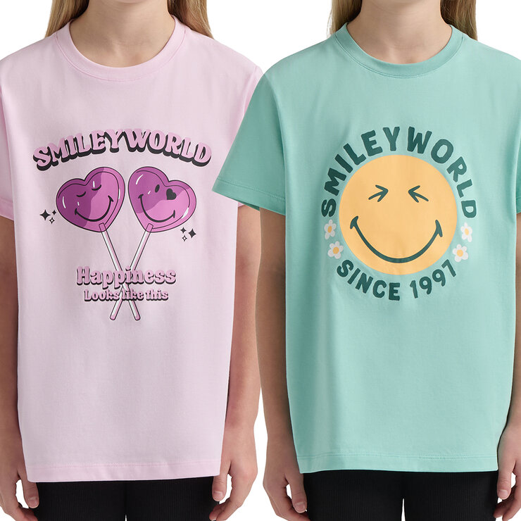 SmileyWord Playera para Niños y Niñas 2 piezas Varias Tallas y Colores — Imagen 2 de 3