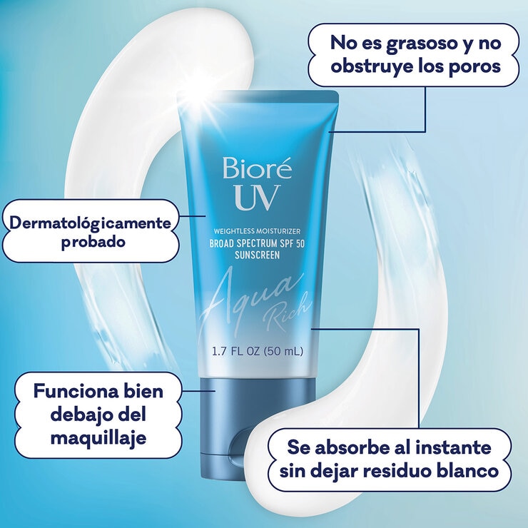 Bioré UV Aqua Rich Protector Solar SPF 50 3 pzas — Imagen 2 de 4
