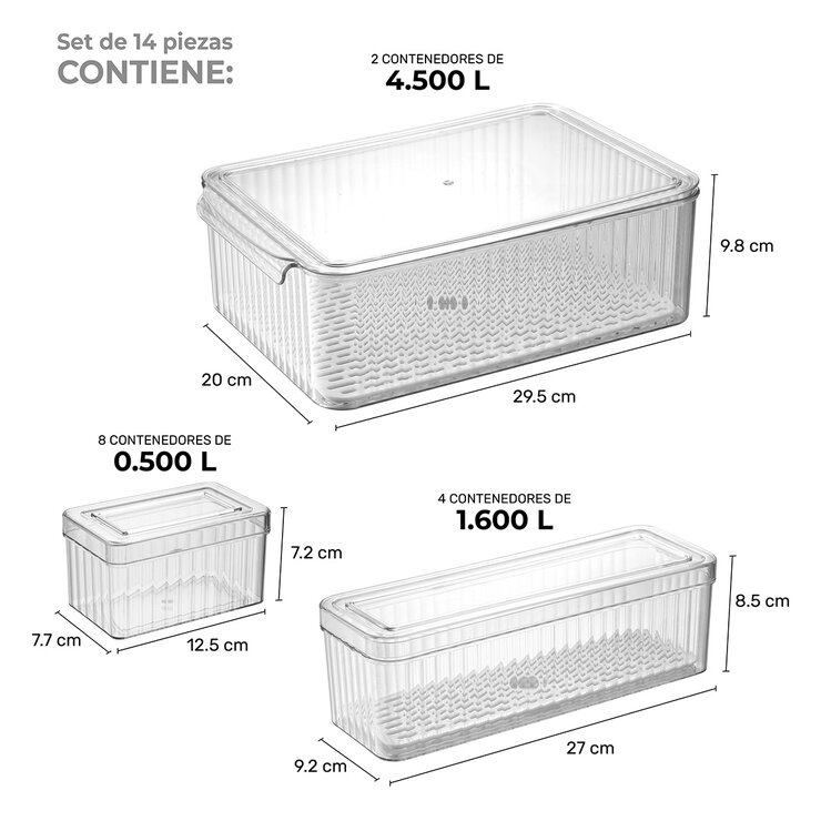 AG Box, Set de 14 Organizadores diferentes Capacidades, para Refrigerador — Imagen 3 de 4