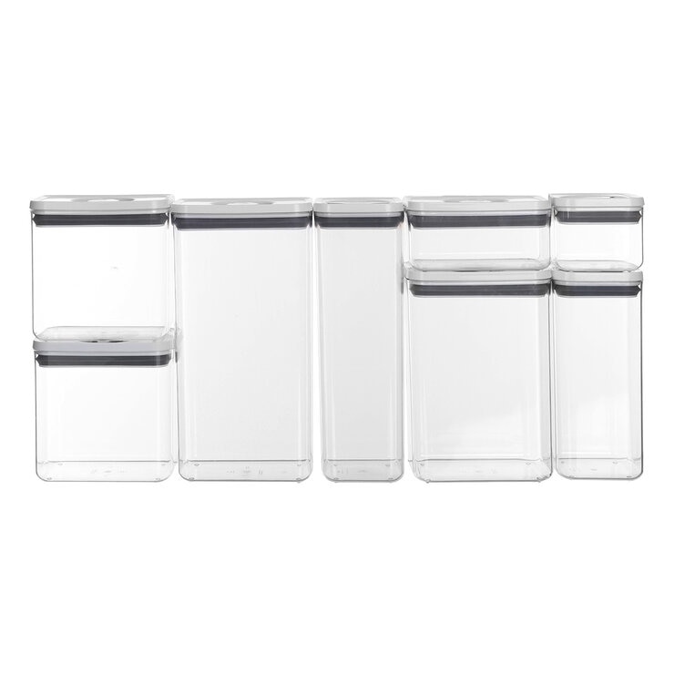 AG Box, Set de 8 Contenedores de Alimentos, DIferentes Capacidades, con Cierre Giratorio