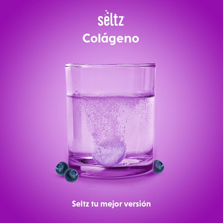 Seltz Colágeno 3 Tubos con 20 Tabletas Efervescentes c/u Sabor Mora Azul — Imagen 4 de 4