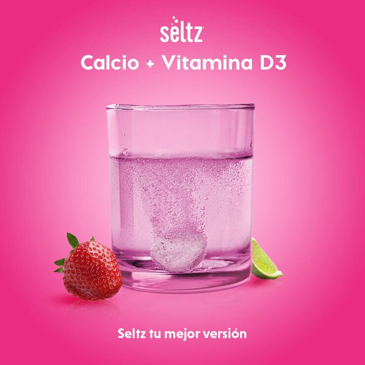 Seltz Calcio + Vitamina D 3 Tubos con 20 Tabletas Efervescentes c/u Sabor Limonada Rosa — Imagen 3 de 4