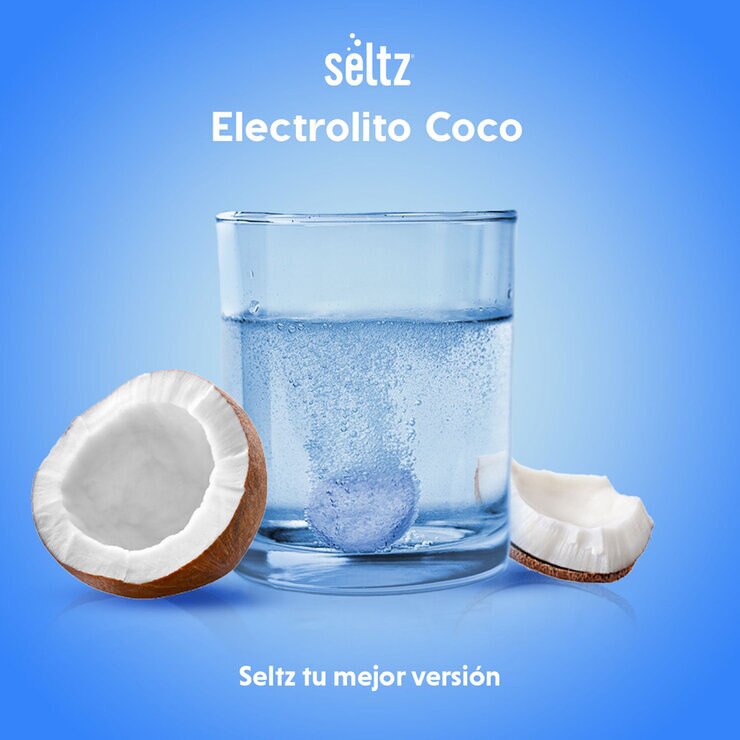 Seltz Electrolitos 3 Tubos con 13 Tabletas Efervescentes c/u Sabor Coco — Imagen 2 de 4