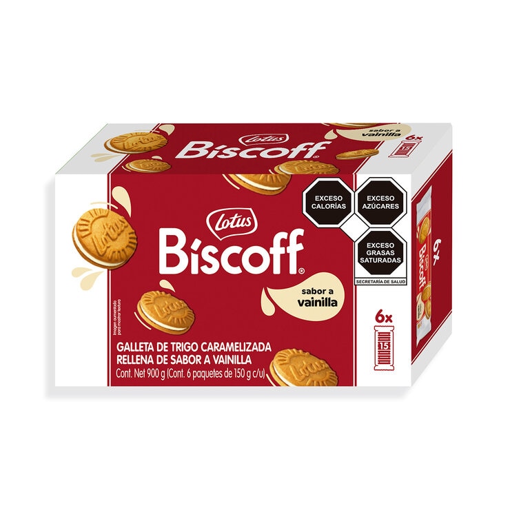 Lotus Biscoff Sandwich Sabor Vainilla 6/150 g — Imagen 1 de 3