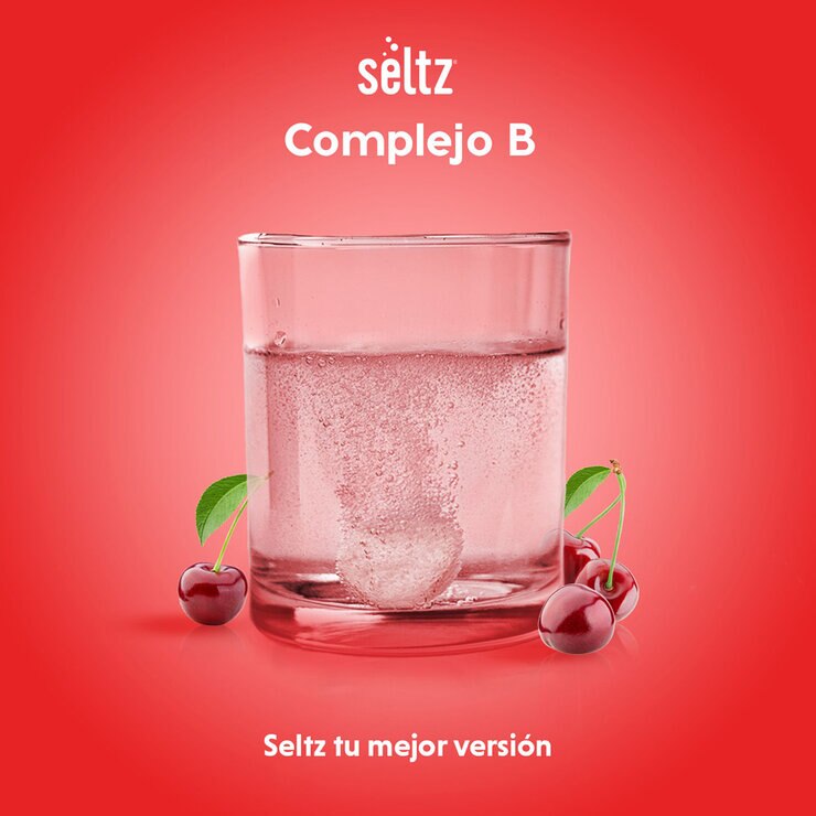 Seltz Complejo B 3 Tubos con 20 Tabletas Efervescentes c/u Sabor Cereza — Imagen 2 de 4