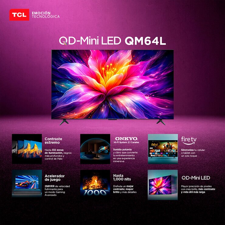 TCL Pantalla 75" Miniled 4K Fire TV — Imagen 2 de 4