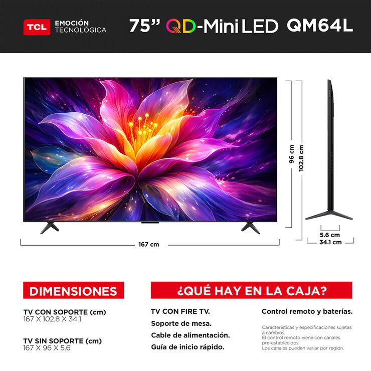 TCL Pantalla 75" Miniled 4K Fire TV — Imagen 4 de 4