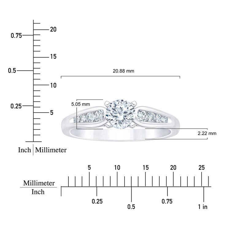 Anillo de Compromiso, .75ctw Diamantes, Oro Blanco 14K — Imagen 3 de 4