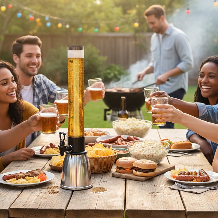Mesa - Inspired Living, Torre para Bebidas de Acero Inoxidable de 2.6L — Imagen 3 de 4