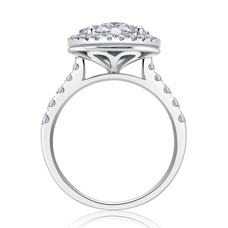 Anillo, Diamantes 1.60ctw, Oro Blanco 14K — Imagen 3 de 4