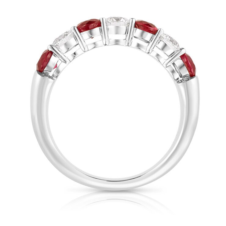Anillo de Rubi con Diamantes 0.48ctw, Oro Blanco 14K — Imagen 4 de 4