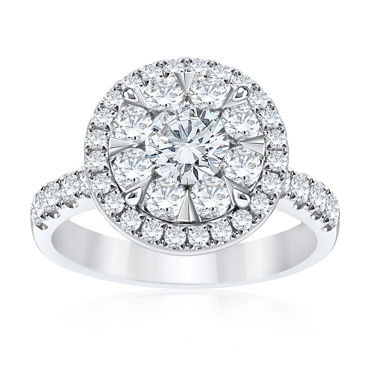Anillo, Diamantes 1.60ctw, Oro Blanco 14K