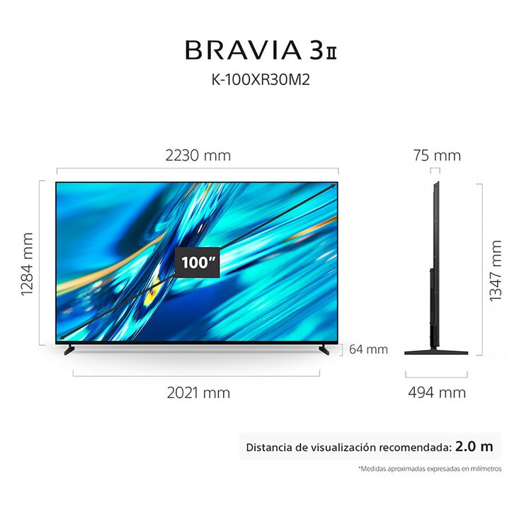 Sony Pantalla 100" BRAVIA 3 II 4K Smart TV — Imagen 2 de 4