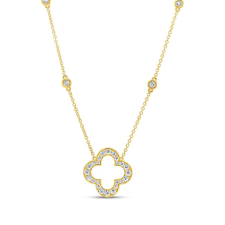 0.70ctw, Collar de Diamantes, Oro Amarillo 14K