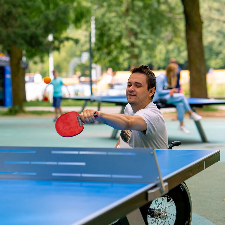 Kettler Mesa De Ping Pong Fija Para Exteriores Eden Azul — Imagen 4 de 4