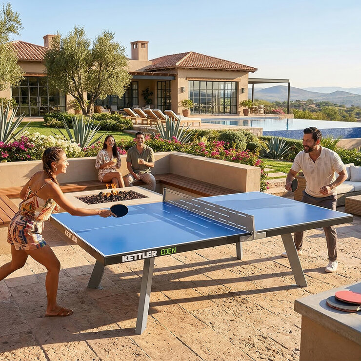 Kettler Mesa De Ping Pong Fija Para Exteriores Eden Azul — Imagen 3 de 4