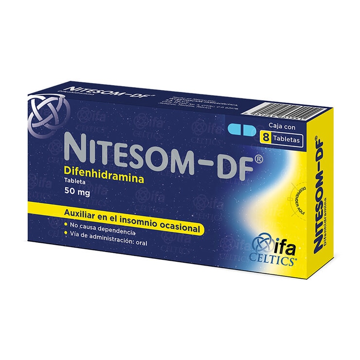 Nitesom-DF 50 mg 8 Tabletas — Imagen 2 de 2