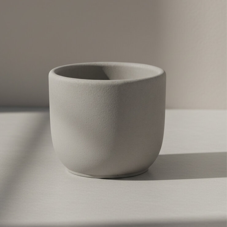 Zuccu Design, Tulip 3 Macetas Pequeñas de Concreto con Charola — Imagen 2 de 4