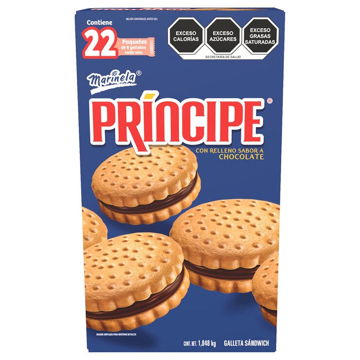 Marinela Galletas Príncipe con Relleno Sabor Chocolate 22/84 g