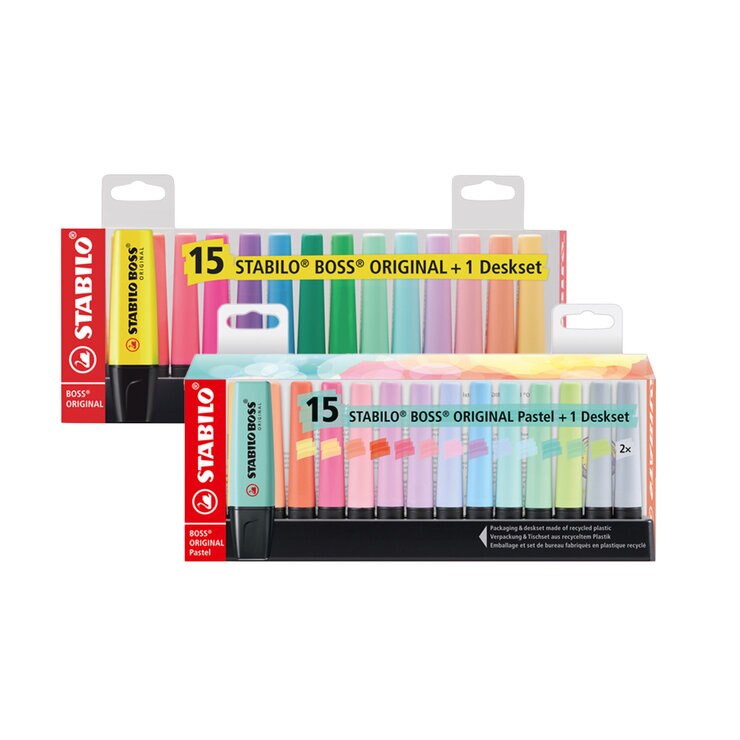 Stabilo Boss Deskset Marcadores 15 pzas, Varios Modelos