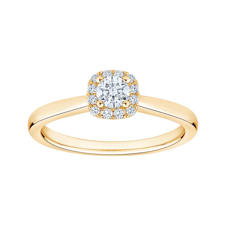 Anillo de Compromiso, 0.30ctw Diamantes, Oro Amarillo 14K — Imagen 1 de 4