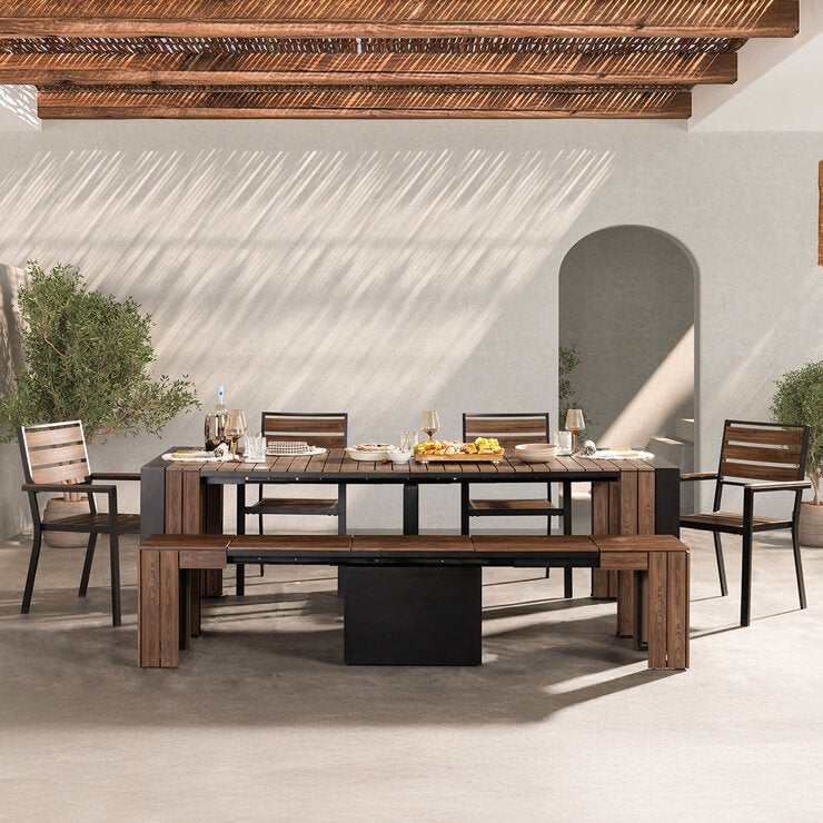 Transformer Table, Set de Comedor para Exterior Color Oscuro, Capacidad para 12 Personas — Imagen 2 de 4