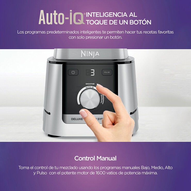 Ninja Deluxe, Sistema de Cocina 3 en 1 con Licuadora 2.6 L, Procesador de alimentos 2.1 L y 2 vasos individuales 710 ml c/u — Imagen 2 de 4