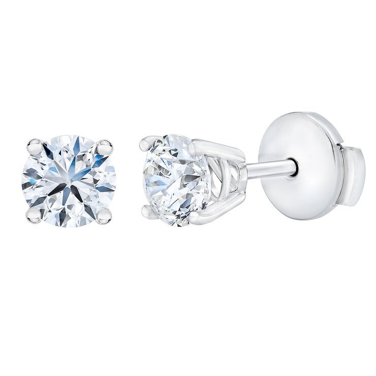Aretes de Diamantes 1ct, Oro Blanco — Imagen 1 de 3