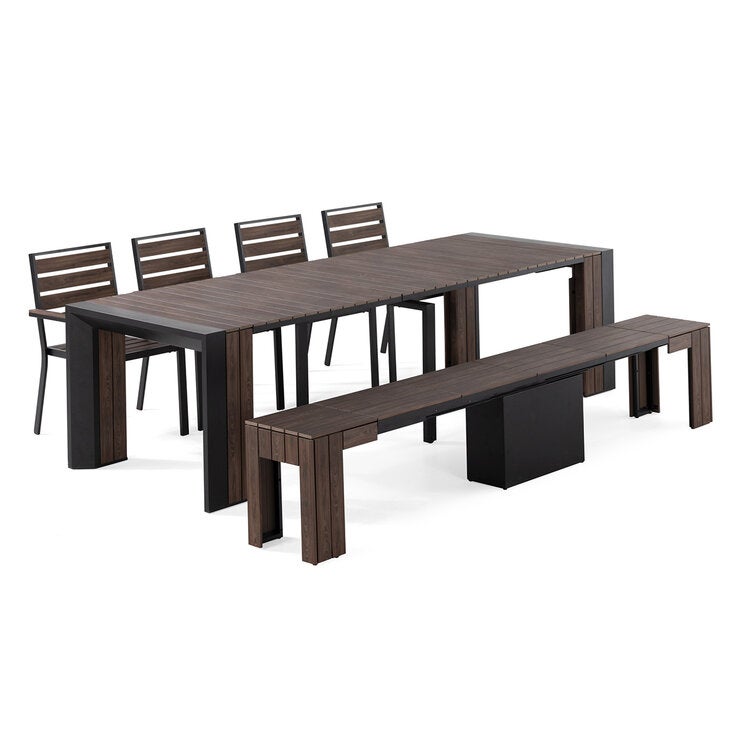 Transformer Table, Set de Comedor para Exterior Color Oscuro, Capacidad para 12 Personas — Imagen 4 de 4