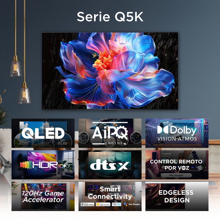 TCL Pantalla 55" QLED 4K Google TV 55Q5K — Imagen 4 de 4