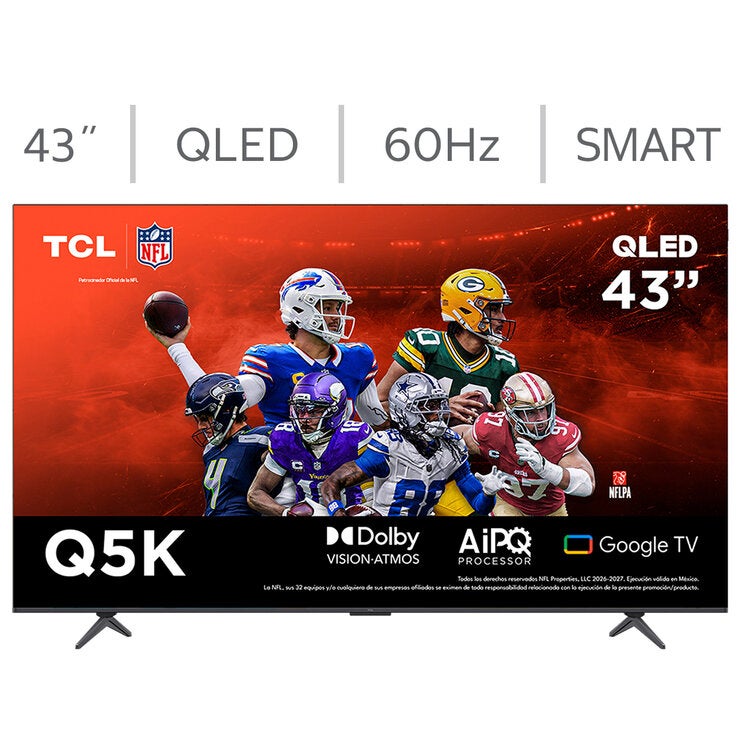 TCL Pantalla 43" QLED 4K Google TV 43Q5K