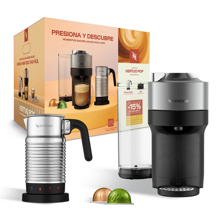 Nespresso, Cafetera Vertuo Pop con Espumador de Leche y 50 Cápsulas — Imagen 1 de 4