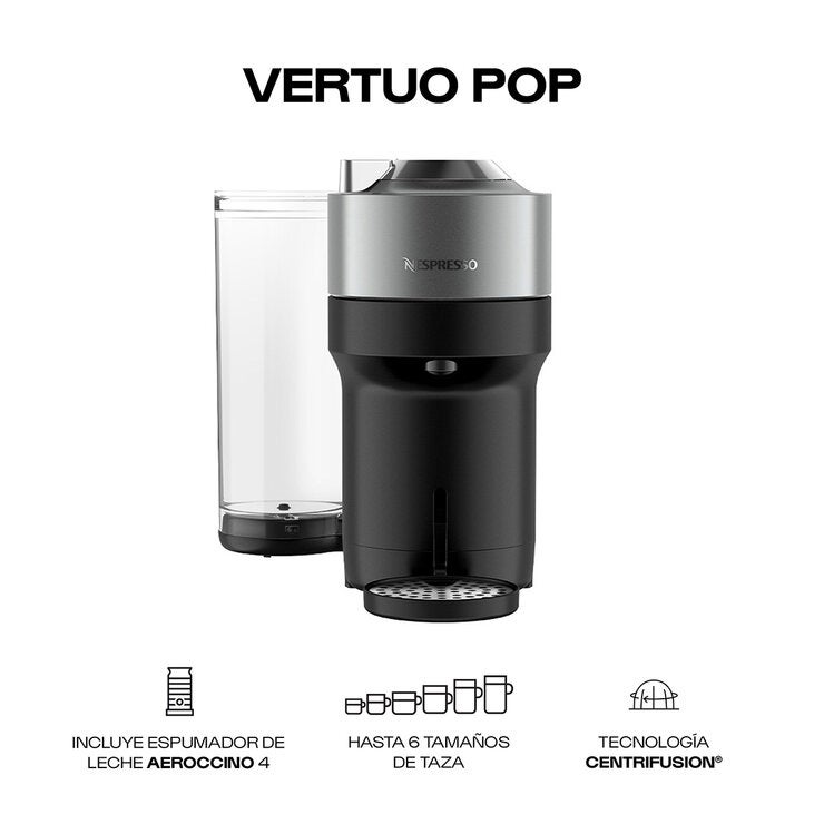 Nespresso, Cafetera Vertuo Pop con Espumador de Leche y 50 Cápsulas — Imagen 4 de 4