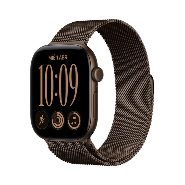 Apple Watch Series 12 (GPS) 46mm Aluminio Bronce Oscuro + Correa Milanese Bronce Oscuro - Talla S/M — Imagen 1 de 4