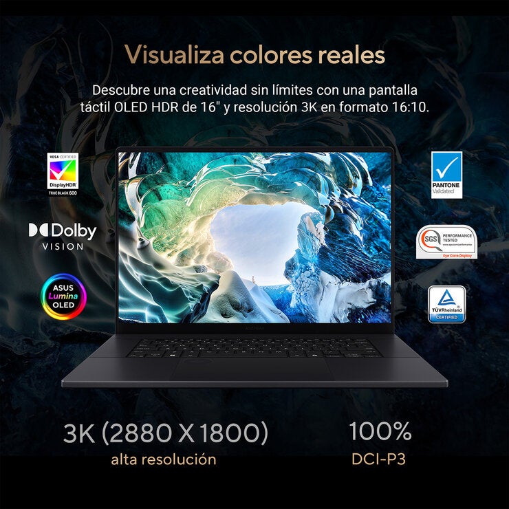 ASUS ProArt P16 Laptop 16" 3K OLED Touch NVIDIA GeForce RTX 5060 AMD Ryzen AI 9 HX 370 32GB 1TB SSD — Imagen 2 de 4