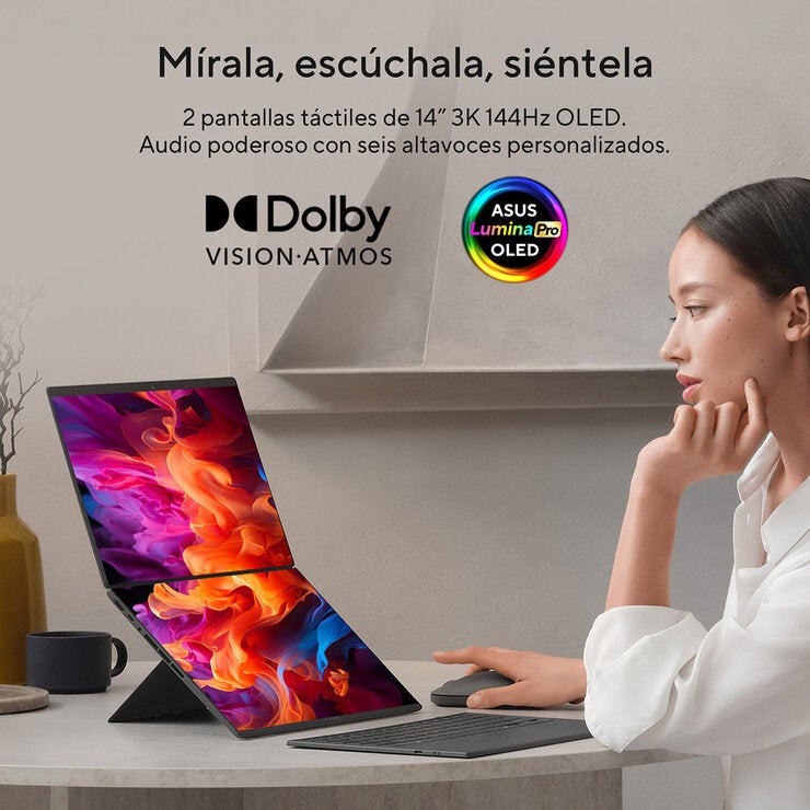 ASUS Zenbook Duo Laptop 14" 3K OLED Intel Core Ultra 9 386H 32GB 1TB SSD — Imagen 4 de 4