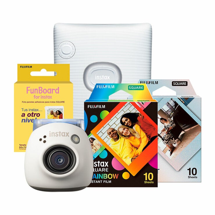Fujifilm Cámara compacta instax Pal + impresora instax Link SQUARE + accesorios