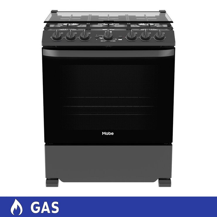 Mabe Estufa de Gas de Piso 76 cm con 6 Quemadores Negro