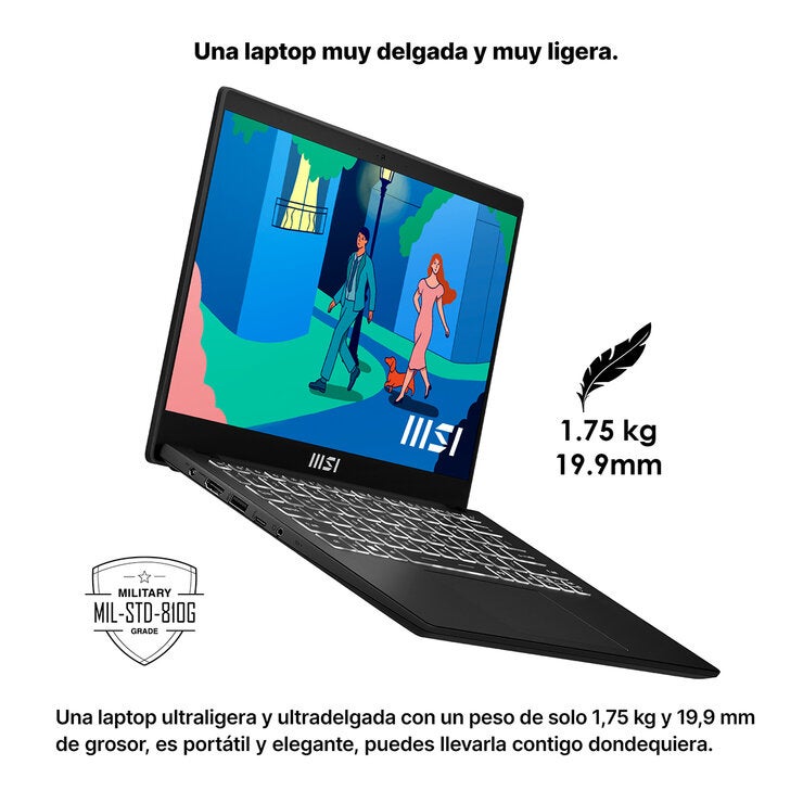 MSI Modern 15 Laptop 15.6" FHD AMD Ryzen 5 7430U 8GB 512GB SSD — Imagen 2 de 4