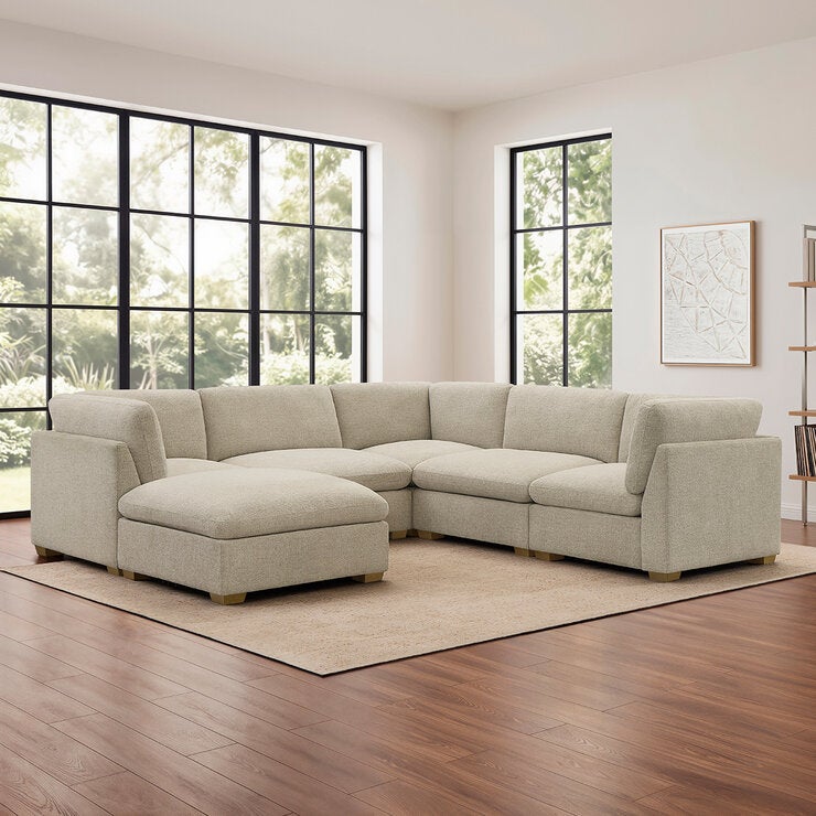 Broyhill, Lockwood, Sofá Modular de Tela de 6 Piezas — Imagen 1 de 4