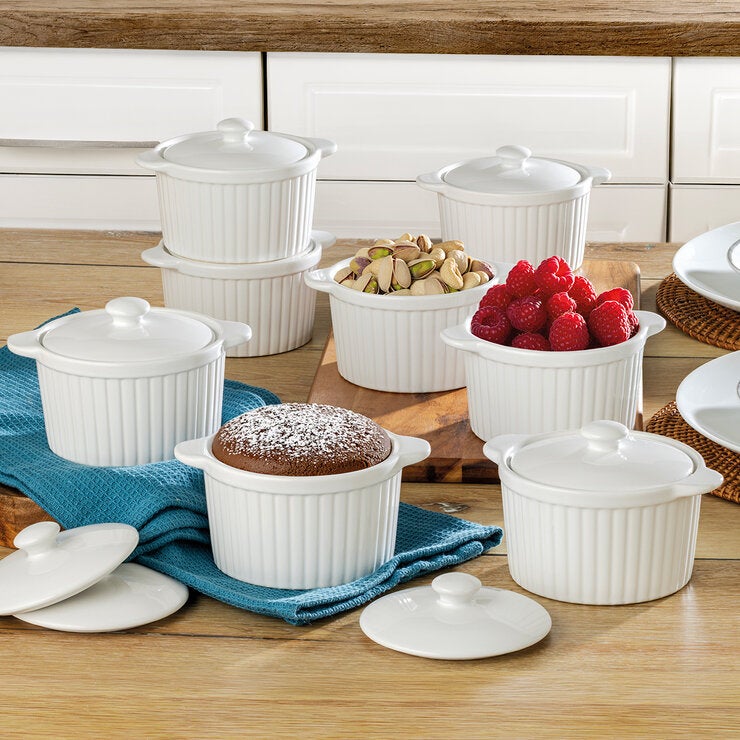 Signature Housewares Incorporated, 8 Ramequines de Cerámica con Tapa